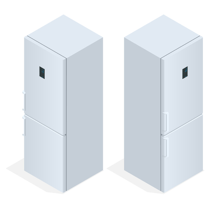 Fridge door with handle. Flat 3d vector isometric illustration.のイラスト素材