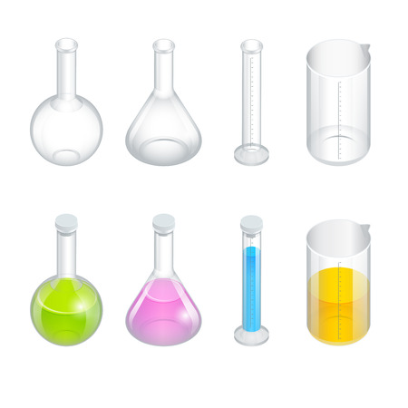 Chemical test tube pictogram icons set.のイラスト素材