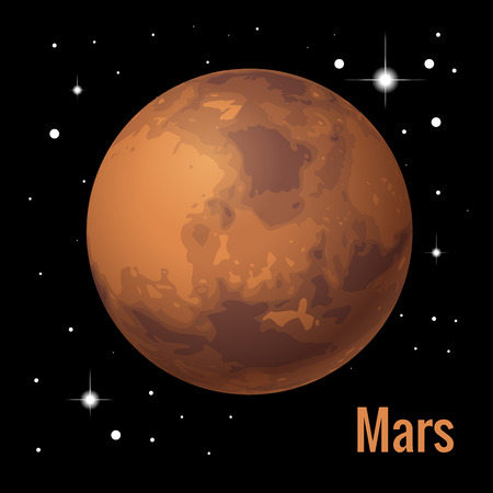 Mars planet 3d vector illustration. High quality isometric solar system planetsのイラスト素材