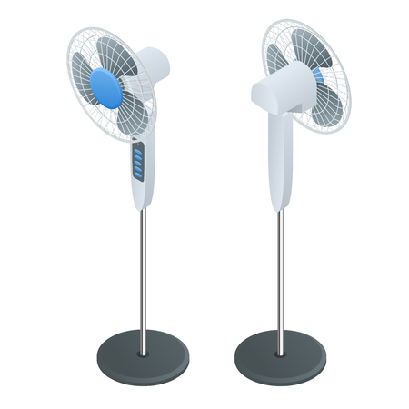 Isometric Fan. Home climate equipment isometric icon. Air Coolingのイラスト素材