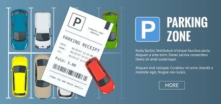 Cars in the parking lot and Parking tickets.のイラスト素材