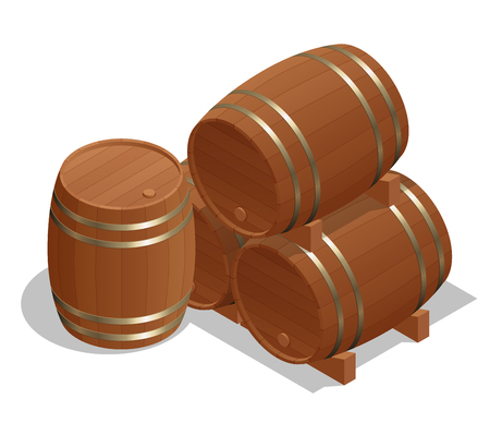 Wine barrels illustration.のイラスト素材