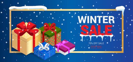 Winter Christmas sale banner concept design.のイラスト素材