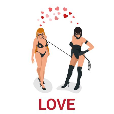 Isometric people LGBT Gay dating and Lesbian Couple Moments. Happiness Conceptのイラスト素材