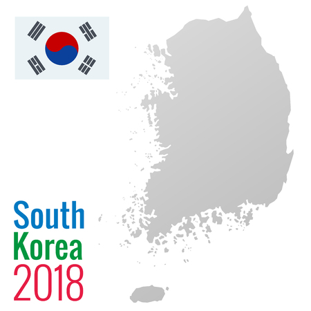 South Korea political map with capital Seoul. Vector illustration border with name of country.のイラスト素材