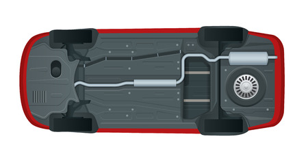 View from the bottom of a modern car. Vector illustrationのイラスト素材