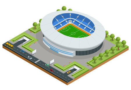 Isometric Sport stadium. Football Soccer Stadium Building vector illustration.のイラスト素材