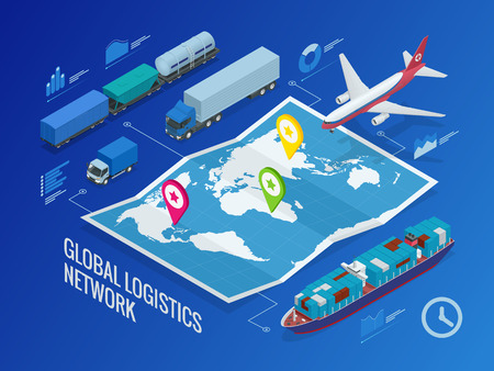 Global logistics networkのイラスト素材