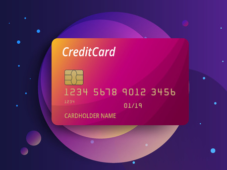 Templates of credit cards design. Vector plastic credit card or debit cardのイラスト素材