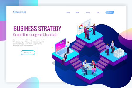 Isometric Analysis data and Investment. Project management, business communication, workflow and consulting. Website and mobile website development, SEO, mobile apps, business solutionsのイラスト素材