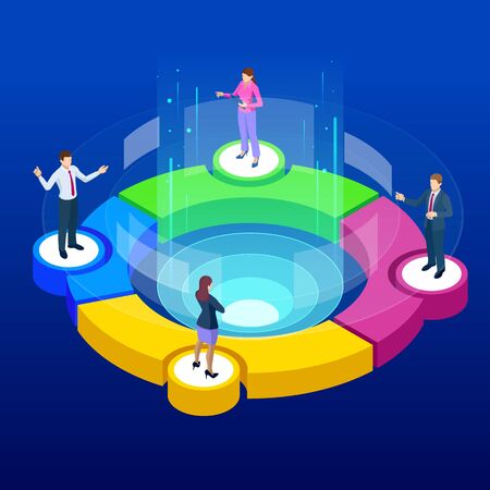 Isometric Referral marketing concept.のイラスト素材