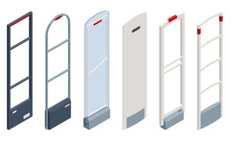 Isometric Anti Theft System. Eas Anti-theft Sensor Gate. Anti Theft Gates for Indoor. Preventing...