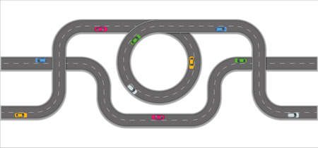 Road map and journey route. Infographics template. Winding Road. Road way.のイラスト素材