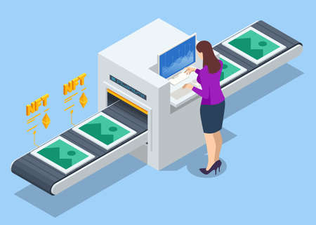 Isometric NFT Non-fungible token is a unique and non-interchangeable unit of data stored on a...