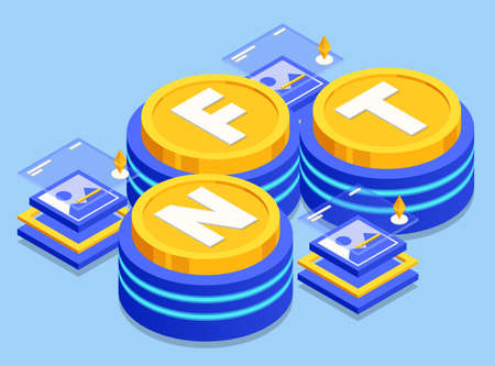 Isometric NFT Non-fungible token is a unique and non-interchangeable unit of data stored on a...