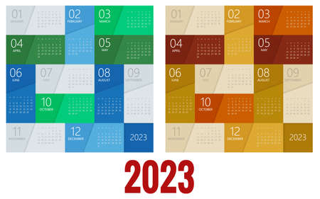 Calendar Planner for 2023. Calendar template for 2023. Stationery Design Print Template. Week Starts...