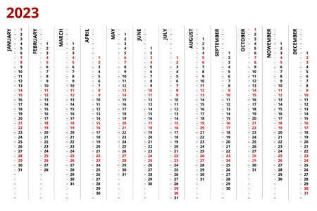 Calendar Planner for 2023. Calendar template for 2023. Corporate and business vertical calendar.のイラスト素材
