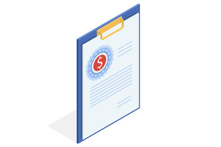 Isometric Certificate template icon retro designのイラスト素材
