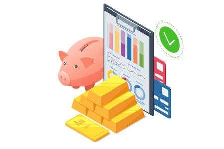Isometric Investment Precious metals Gold. Golden bars. Investing Banking business. Increase in cost of precious metals. Investments in golden securities. Buying aurum ETFのイラスト素材