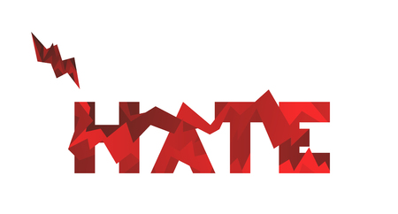 The word HATE vector sign on white background. Design element concept for typographyのイラスト素材