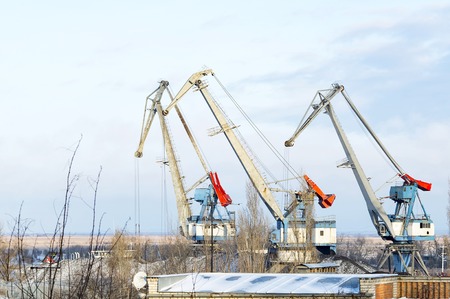 The urban landscape of the port city with views of the river. The view from the top