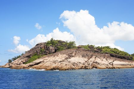granite rocks of praslin in seychelles islands indian oceanの写真素材