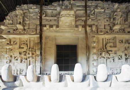 view of ek balam in the yucatan is a recently discovered Maya city lost in the jungle archaeological...