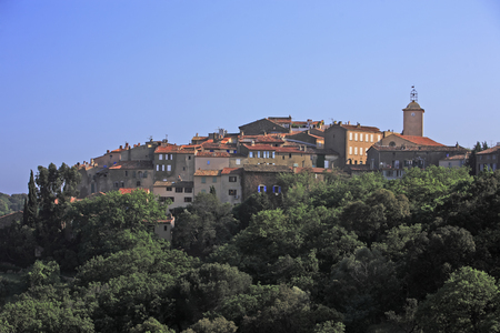 view of the typical south east of france old stone village of ramatuelle near saint tropez on the french riviera の写真素材