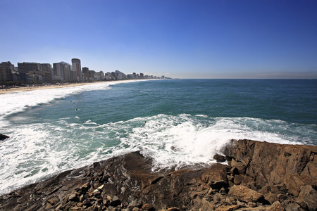 beautiful ipanema Leblon beach in rio de janeiro brazilの写真素材