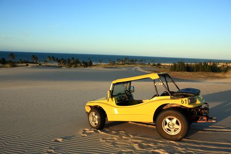 buggy tour on sand dune of cumbuco in ceara state brazilの写真素材