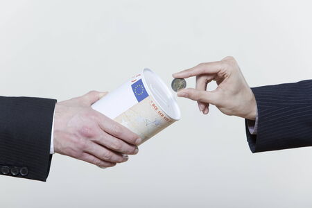 two male expressive young men on isolated backgroundの写真素材