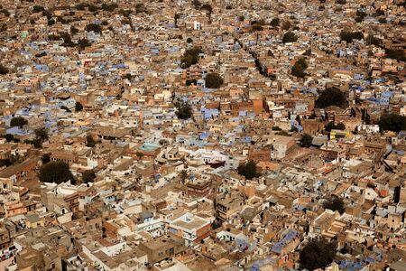 blue house in the beautiful city of jodhpur in rajasthan state in indiの写真素材