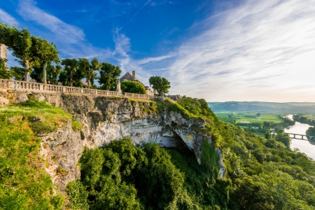 panoramic view from dome over the dordogne river dordogne perigord Franceの写真素材