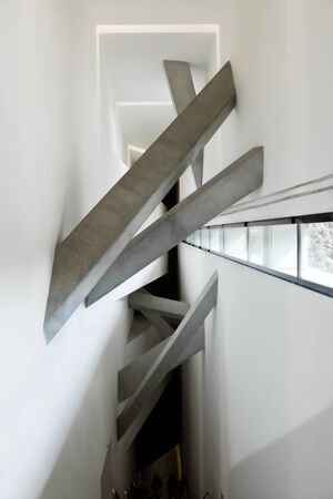 interios and architecture detail of the jewish museum in berlin germanyのeditorial素材