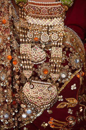 wedding dress details tradional costume in jaisalmer  in rajasthan state in indiaの写真素材