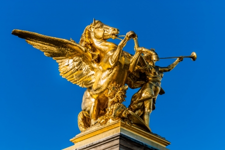 Pont Alexandre III  Alexander the third bridge in the city of Paris in franceの写真素材