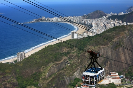 aerial view of copacabana with the from the sugar loaf in rio de janeiro brazilのeditorial素材