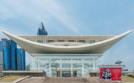Shanghai, China - April 7, 2013: The Shanghai Grand Theatre on people square at the city of Shanghai in China on april 7th, 2013のeditorial素材