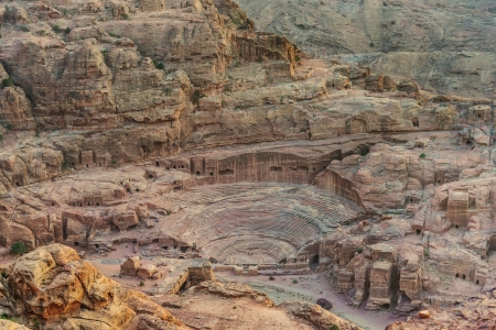 roman theater arena  in nabatean petra jordan middle eastのeditorial素材