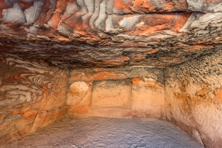 rocks caves in nabatean petra jordan middle eastの写真素材