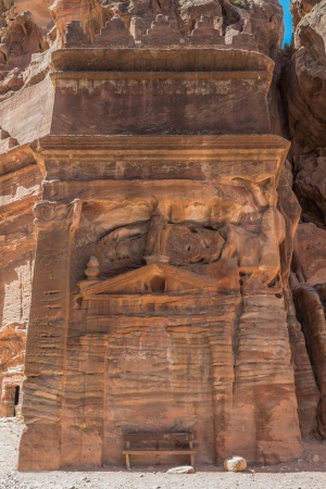 tomb in nabatean petra jordan middle eastの写真素材