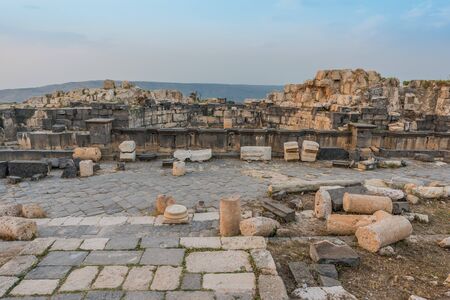 Umm Qais gadara romans ruins  in jordanの写真素材