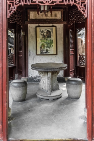 detail of the historic Yuyuan Garden created in the year 1559 by Pan Yunduan in shanghai chinaのeditorial素材