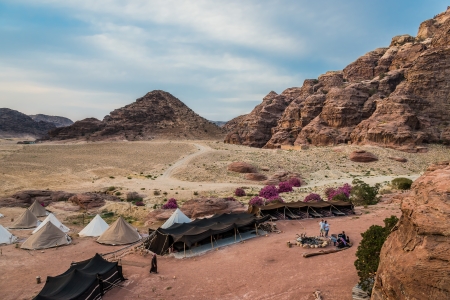 Wadi Musa, Jordan - May 9, 2013: bedouin camp resort near Petra Jordanのeditorial素材