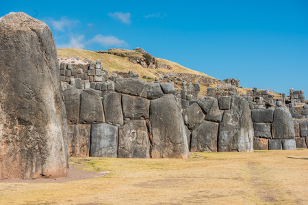 Sacsayhuaman, Incas ruins in the peruvian Andes at Cuzco Peru South Americaの写真素材