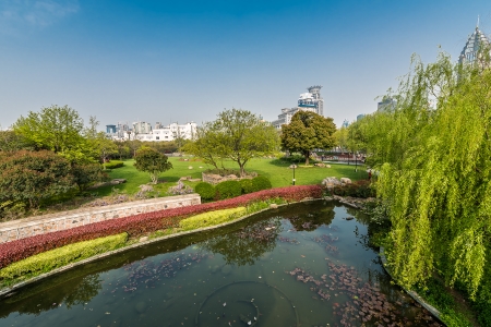 Shanghai, China - April 7, 2013: scenic view of gucheng park at the city of Shanghai in China on april 7th, 2013のeditorial素材