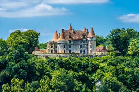TURSAC, FRANCE - JUNE 23, 2012: exterior of Chateau de Marzac Perigord Tursac on June 23th, 2012 at Dordogne Perigord Franceのeditorial素材