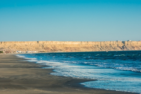 Colan beach in the peruvian coast at Piura Peruの写真素材