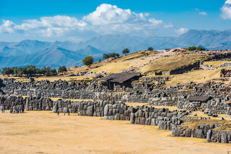 Sacsayhuaman, Incas ruins in the peruvian Andes at Cuzco Peruの写真素材