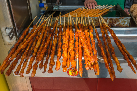 traditional chinese street food cuisine in Shanghai in the popular republic of Chinaの写真素材